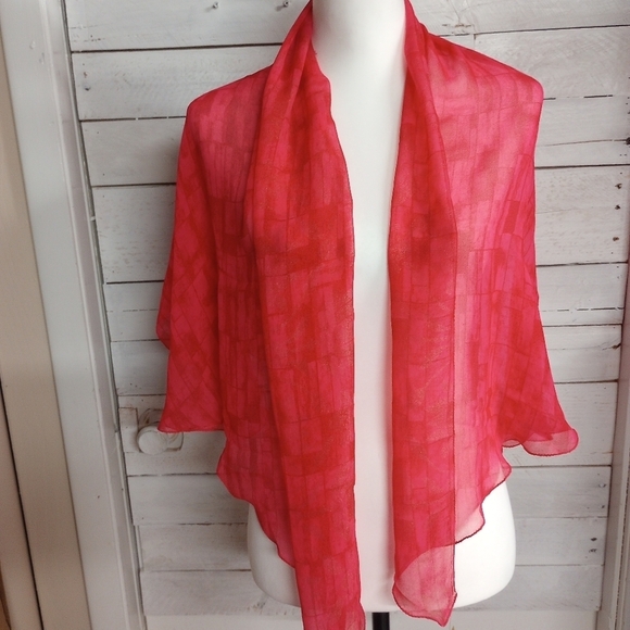 Matr Boomie Women's Dark Pink with Gold Accent Triangle Scarf Headwrap - Picture 2 of 10